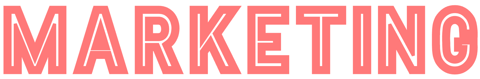 Marketing Services banner with outlined typography